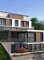 modern house, raised ground floor, balcony, large windows, concrete walls, green surroundings