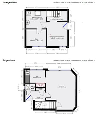 RENDITEOBJEKT voll vermietet / 2 Reiheneinfamilienhäuser ==> 1 Eckhaus & 1 Mittelhaus (2)