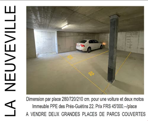 Place de parc dans parking souterrain à La Neuveville