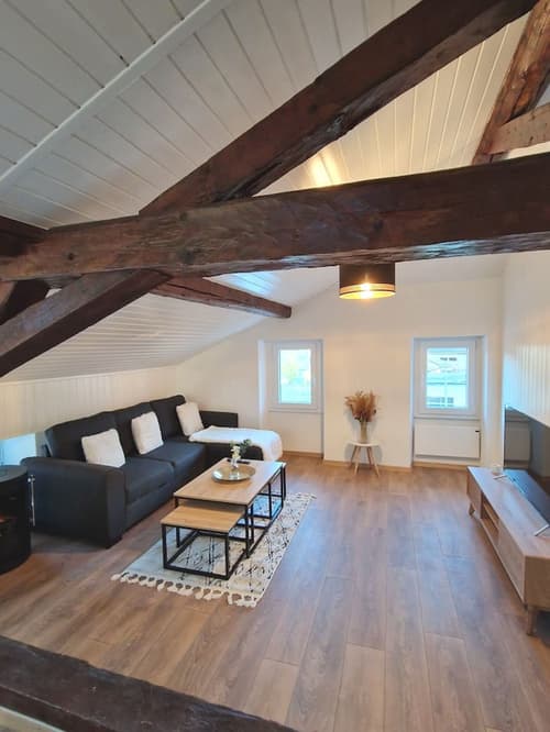 2,5 pièces style loft entièrement meublé en attique à Leytron