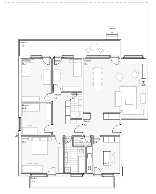 Erstvermietung nach Komplettsanierung mit Garage, Aussenplatz, 2 Balkonen und privater Garten (1)