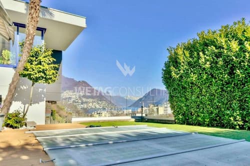Zeitgenössische Villa mit Pool in der Nähe des Zentrums von Lugano zu mieten