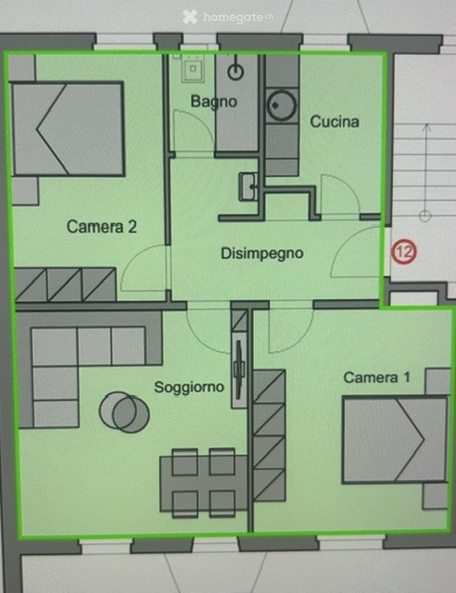Luminoso appartamento di 3.5 locali con balcone a Locarno – disponibile subito