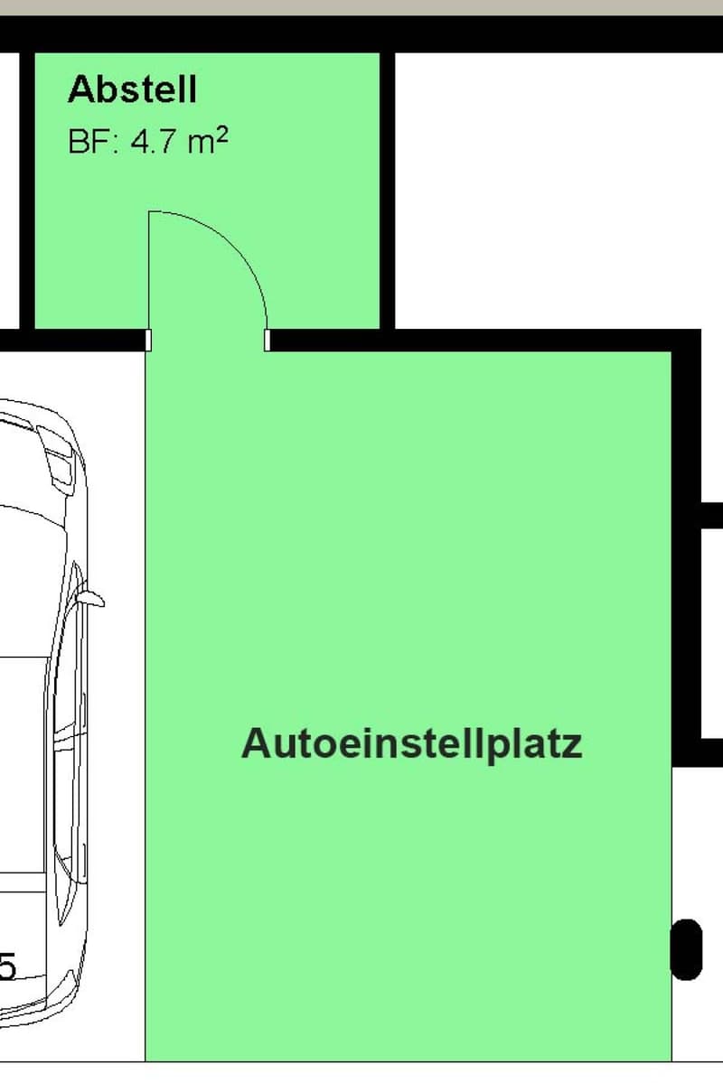 Grosser Autoeinstellplatz, mit separatem Abstellraum (1)