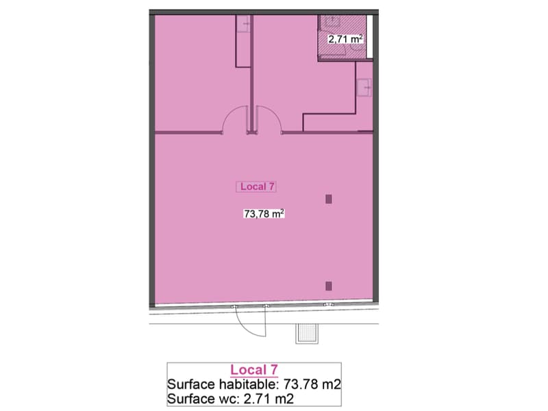 Surface commerciale brute de 76 m2 aménageable au gré du preneur Venez découvrir notre appartement témoin à nos portes-ouvertes les samedis 10 juillet et 14 août 2021 de 09h00 à 16h00. (1)