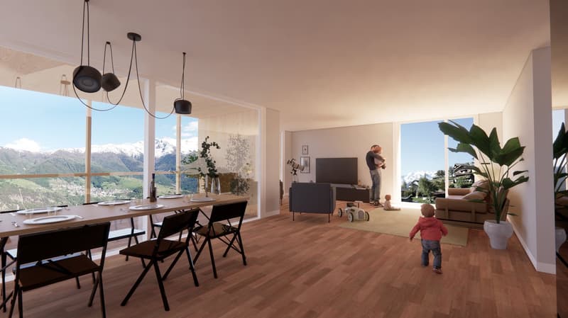 4.5 Zi-Wohnung mit grandioser Aussicht in Zeneggen (1)