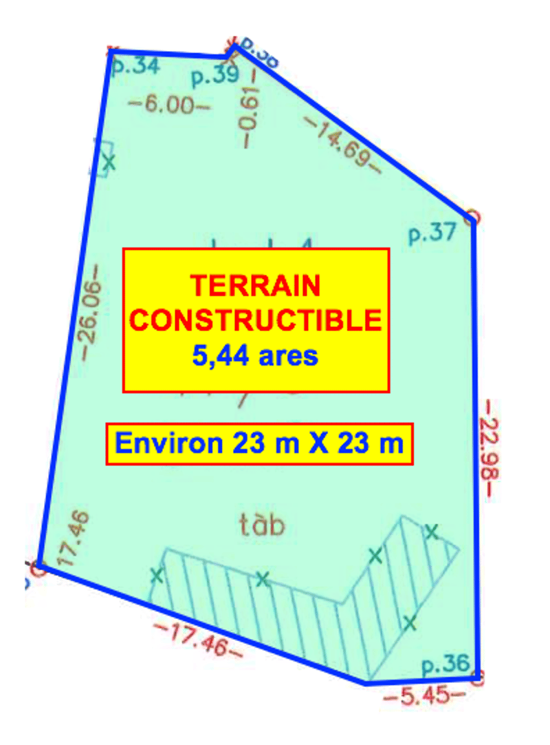 Terrain constructible 5,44 ares en ZA (2)