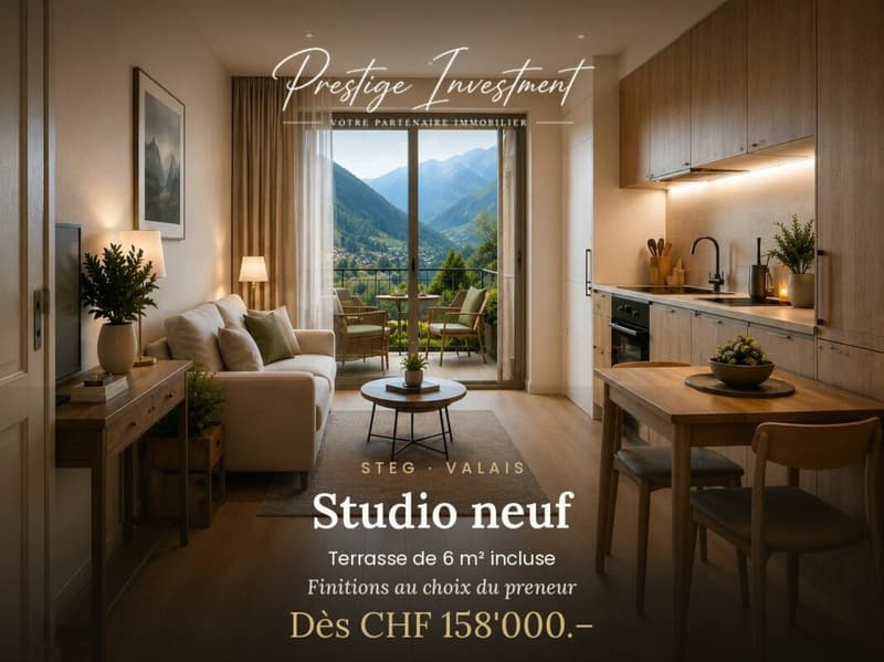 STUDIO NEUF À STEG (VS) - DÈS CHF 158'000.- (1)