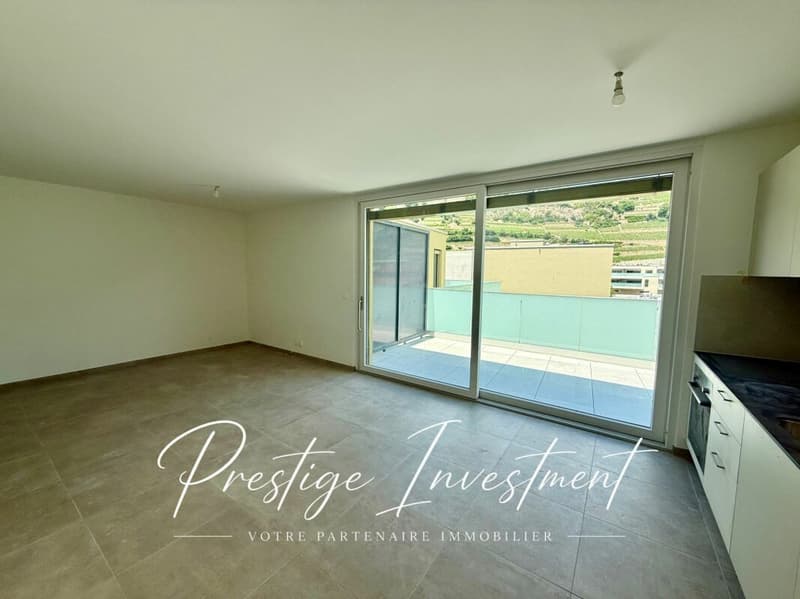 Attique 2.5 pièces neuf avec terrasse et vue montagnes ? Uvrier / Sion (2)
