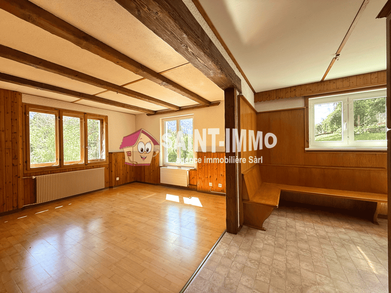 Chalet de deux appartements (3 & 6.5 pièces) avec jardin arboré de 840 m2, terrasse et garages (7)
