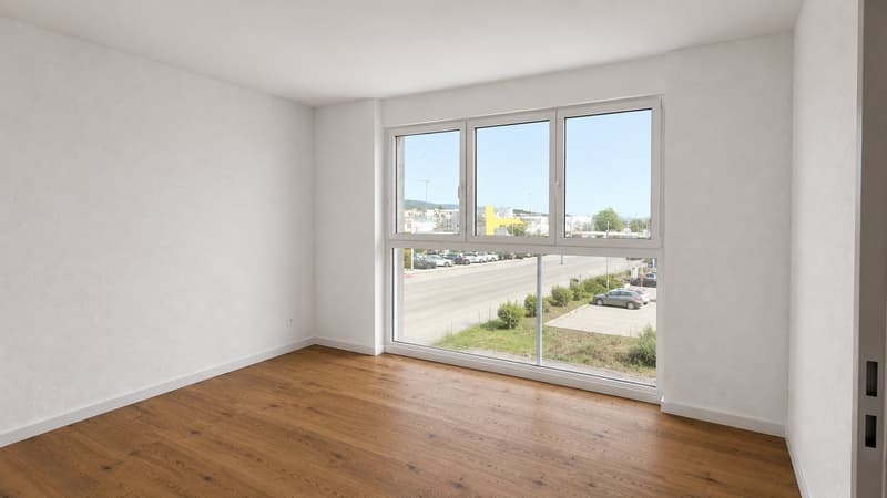 Dieses Bild wurde mit ChatGPT erstellt und zeigt beispielhaft den Eichenparkettboden sowie die Wand- und Deckenputze.