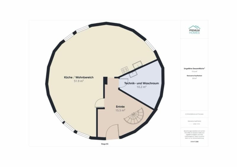 Architektonische Meisterwerke: Zwei exklusive Rundhäuser in Top-Lage mit je 150m2 auf einem 902m2 Grundstück, ideal für eine grosse Familie oder Investoren. (14)