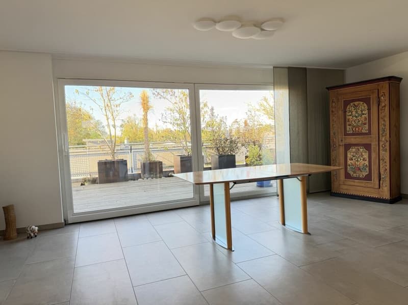 5.5-Zimmer Attika-Wohnung im Zentrum und doch an ruhiger Lage und mit viel Privatsphäre 126 m2 Nettowohnfläche, mehr als 100 m2 Terrasse (3)