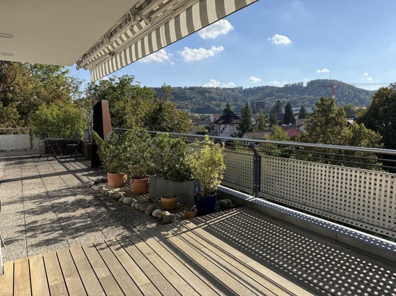 5.5-Zimmer Attika-Wohnung im Zentrum und doch an ruhiger Lage und mit viel Privatsphäre 126 m2 Nettowohnfläche, mehr als 100 m2 Terrasse (11)