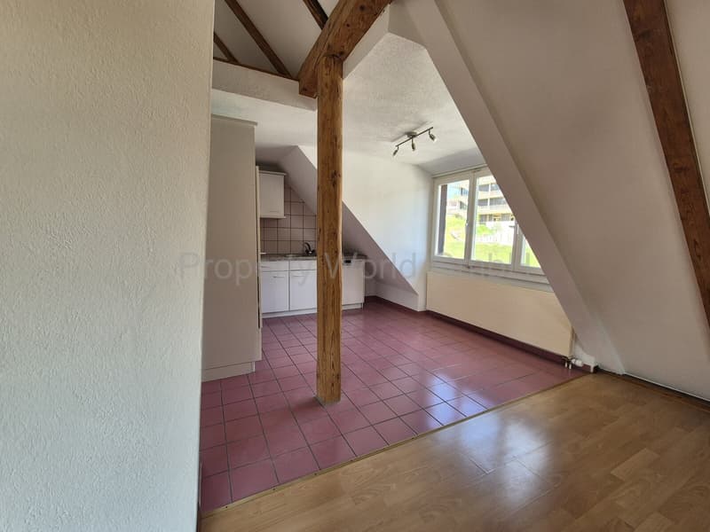 Wohnen unterm offenen Dachstuhl 4.5 Zimmer mit Holzbalken, Balkon u (3)
