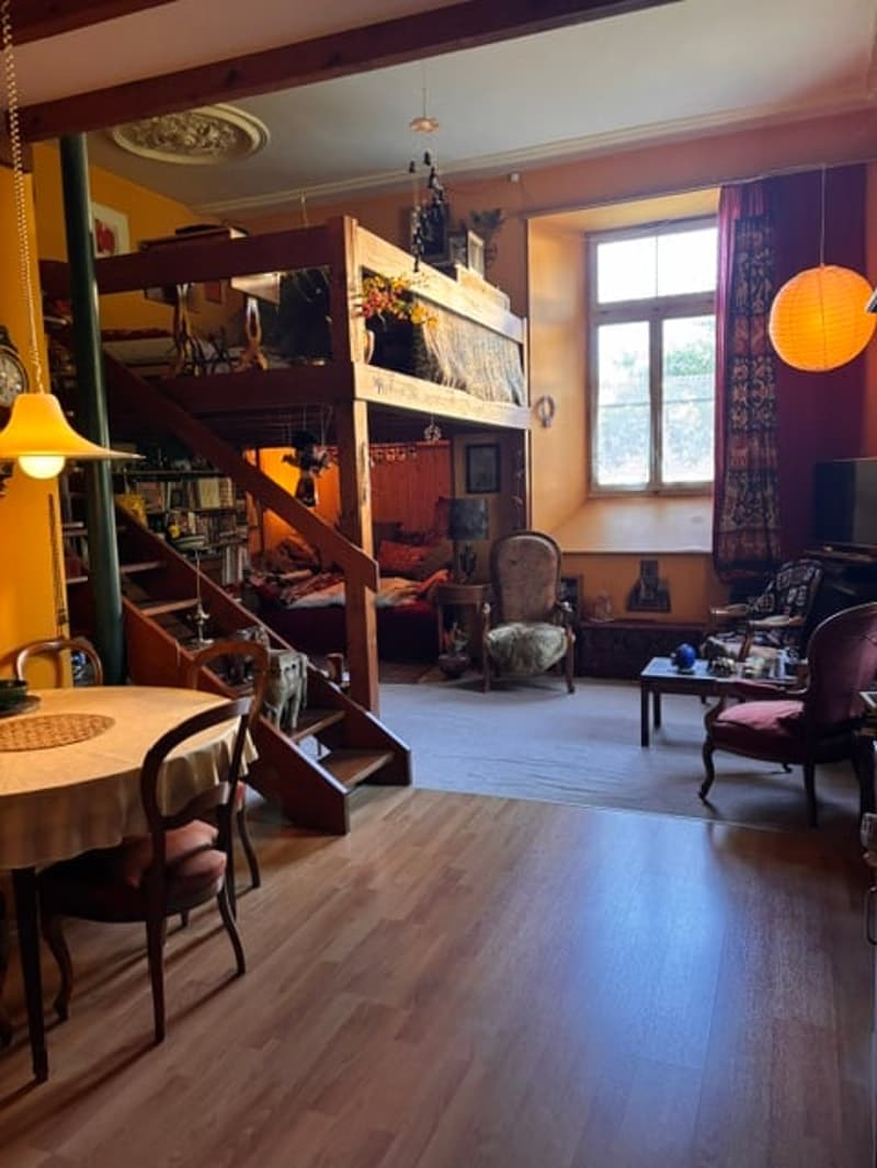 Vue depuis cuisine sur mezzanine