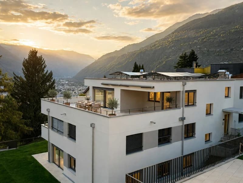 Einzigartige Dach Wohnung mit alpinen Weitblick in Brig und grosser Sonnenterasse (9)
