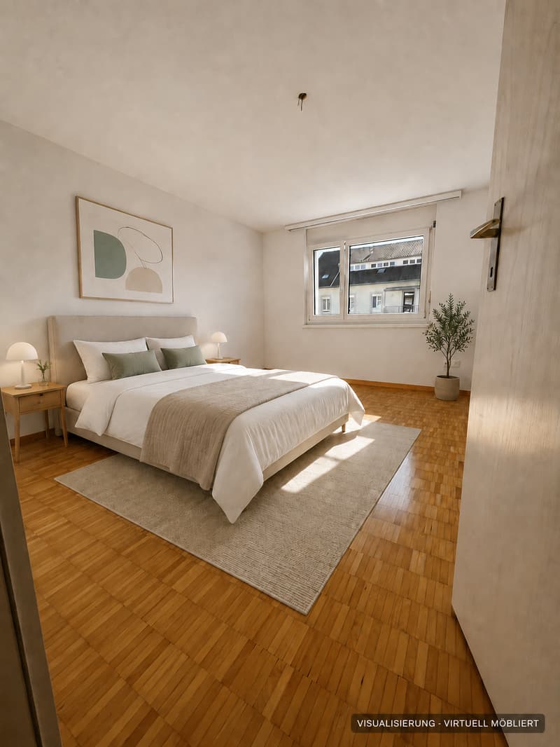 Schlafzimmer - virtuell möbliert