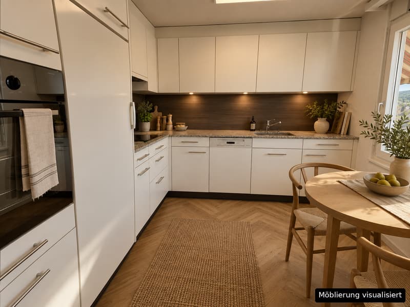 Renovierte 4.5-Zimmer-Dachwohnung mit Cheminée, Lift und Weitblick (3)