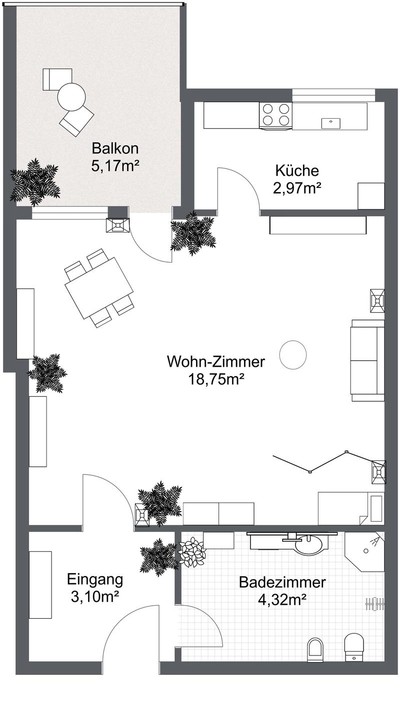 Obermais: Restaurierte Einzimmerwohnung mit Terrasse und Garage, sowie bewohnbaren Dachboden mit WC und separaten Eingang (2)