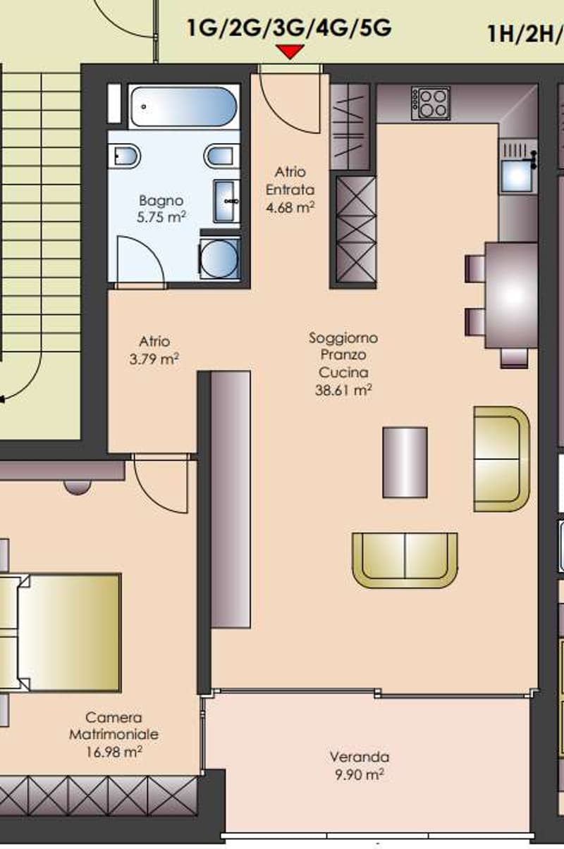 Vendesi appartamento in centro città 2.5 locali in edificio Moderno (8)