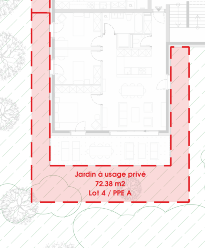 4.5 pièces au rez avec grande terrasse et jardin de plus de 70 m2 (3)