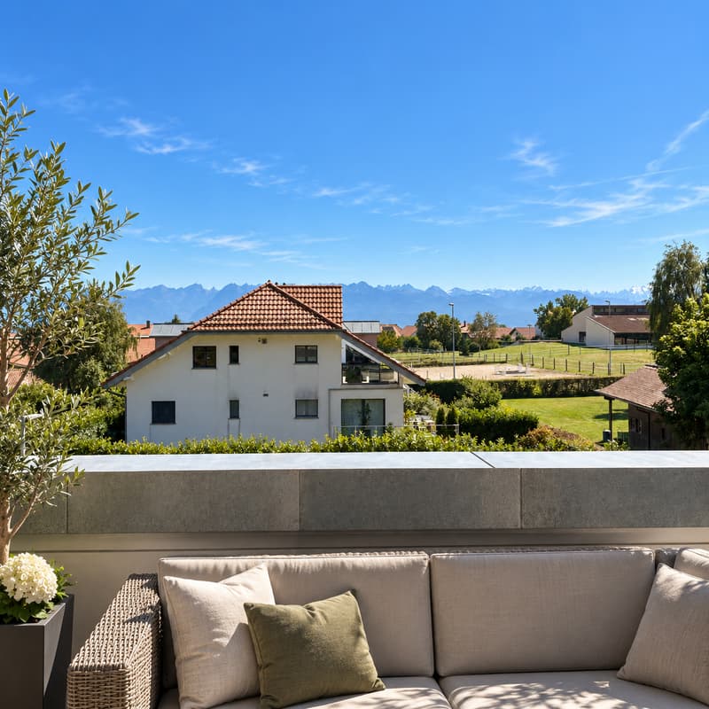 Exclusivité - Magnifique Attique lumineux avec vue sur les Alpes, aux portes de Morge (2)