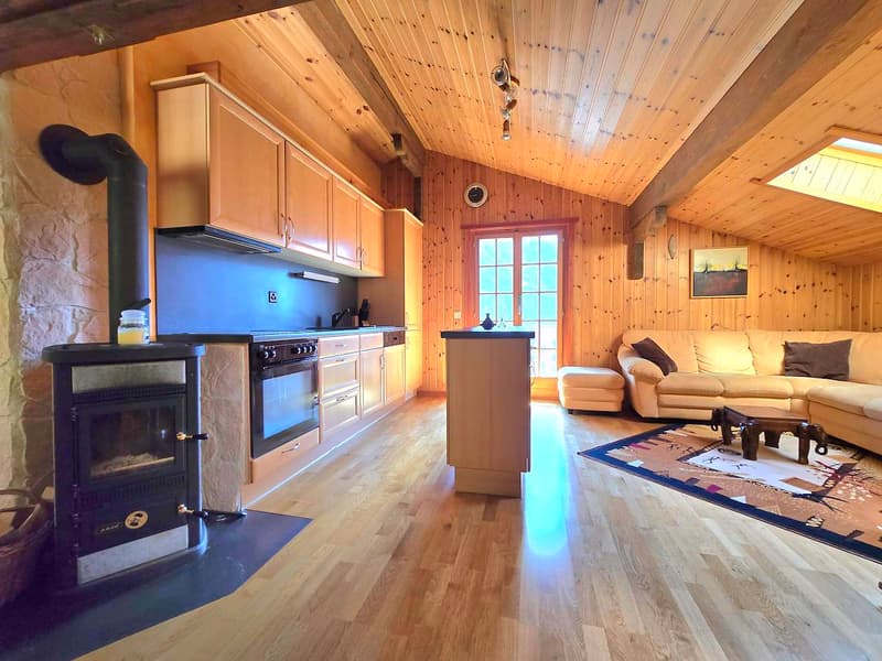 Magnifique chalet familial de 2 appartements. Annexes, extérieur, soleil et vue, Val d’Hérens (8)