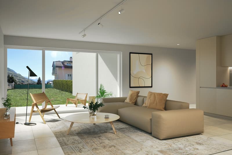 Appartement neuf de 3.5 pièces avec balcon et vue sur les montagnes à Saxon (3)