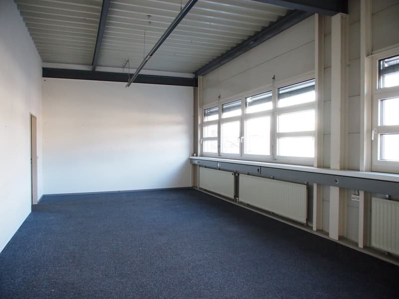 empty room, carpeted floor, radiators along the wall, large windows