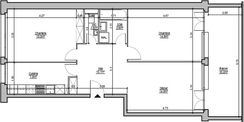 Appartement de 4 pièces entièrement refait à neuf avec balcon à Meyrin (10)