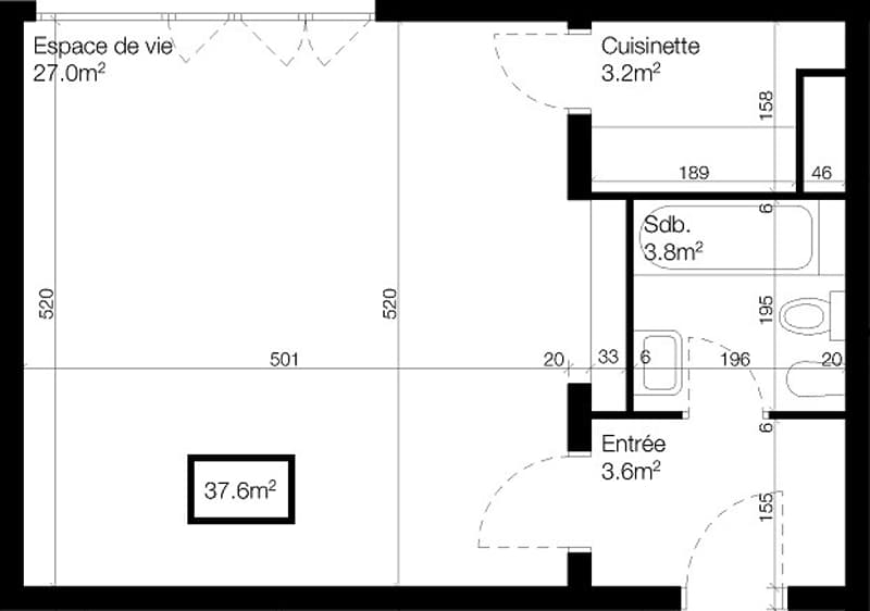 Bel appartement rénové de 1.5 pièces au calme dans les Eaux-Vives (6)