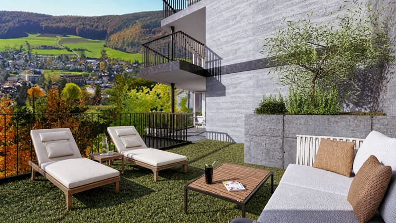 Baubewilligte 3.5-Zimmer-Wohnung mit Terrasse, Garten, Carport, Lift und traumhafter Aussicht (3)