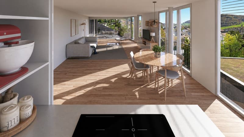 Baubewilligte 3.5-Zimmer-Wohnung mit Terrasse, Garten, Carport, Lift und traumhafter Aussicht (5)