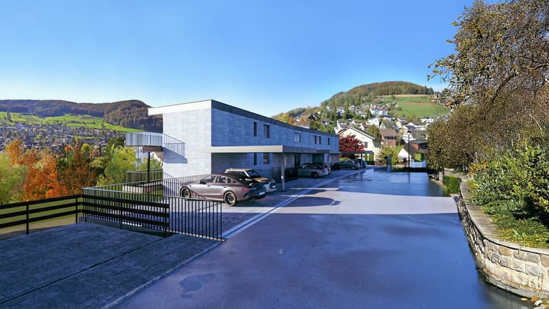 Baubewilligte 3.5-Zimmer-Wohnung mit Terrasse, Garten, Carport, Lift und traumhafter Aussicht (2)