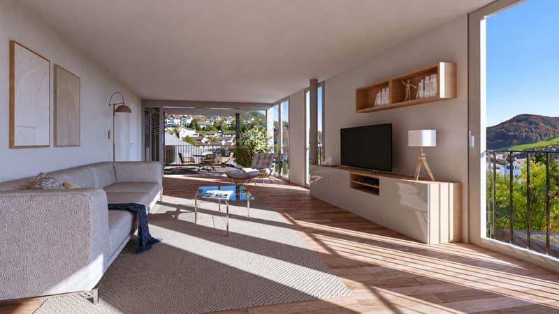Baubewilligte 3.5-Zimmer-Wohnung mit Terrasse, Garten, Carport, Lift und traumhafter Aussicht (4)