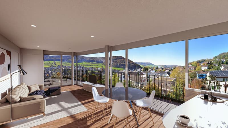 Baubewilligt und kurz vor Realisierung: Moderne Dachwohnung mit Lift, grossem Balkon und Carport (2)