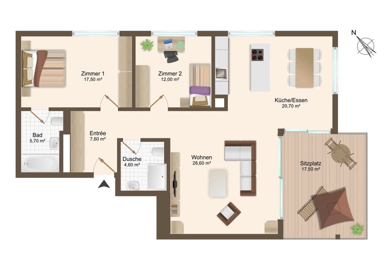 Helle 3.5-Zimmer-Wohnung mit Balkon und Garage in Kloten (9)