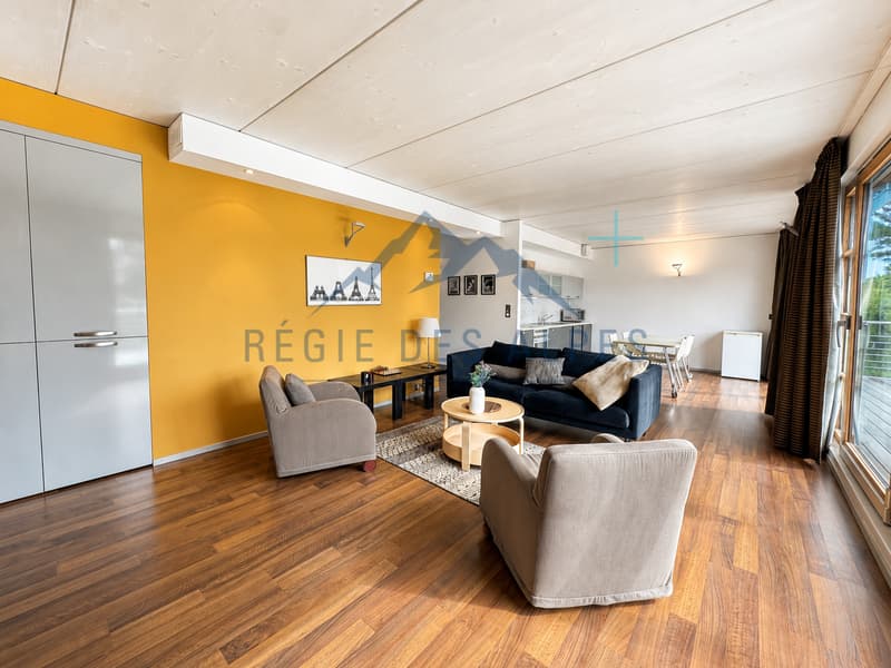 À reprendre - Élégant appartement meublé de 3,5 pièces avec vaste terrasse à Genthod (2)