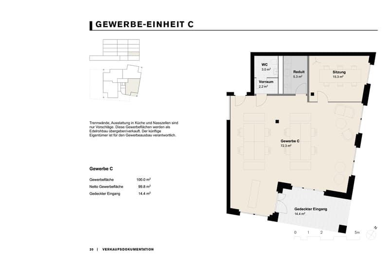 Commercial space, WC, Reduit, Vorraum, Sitzung, Gedeckter Eingang, Netto Gewerbefläche, Dachgeschoss, Separate Eingang