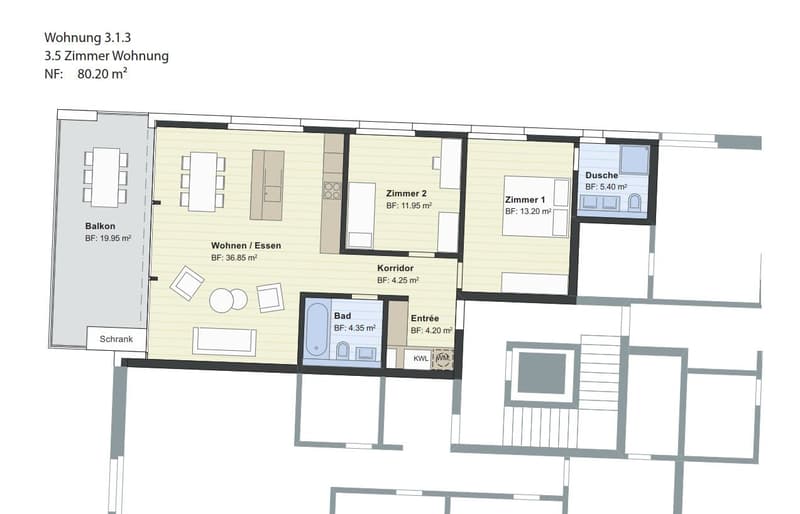 3½-Zimmerwohnung in naturnahem Quartier (6)