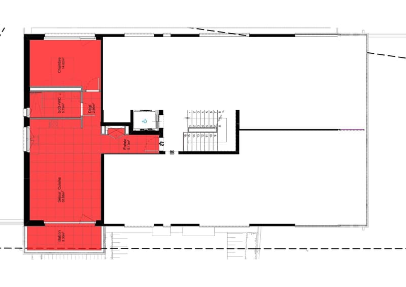 2½ pièces au 1er étage (Lot A07, plan en rouge) (7)