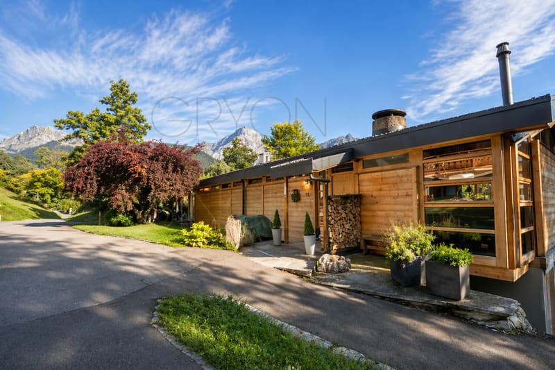 Rareté à Gryon - chalet rénové, vue Dents du Midi et grand jardin (3)