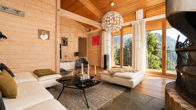 Rareté à Gryon - chalet rénové, vue Dents du Midi et grand jardin (4)