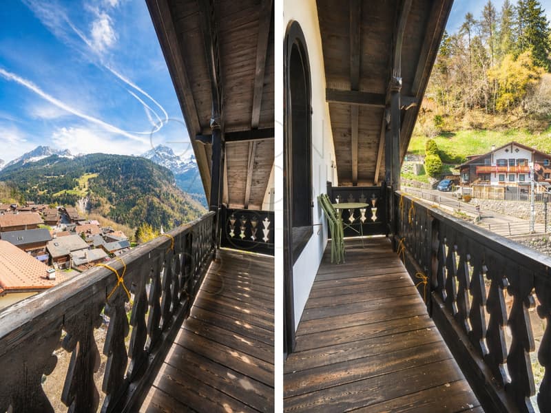 Appartement sous les toits à Gryon avec balcon et vue alpine (3)