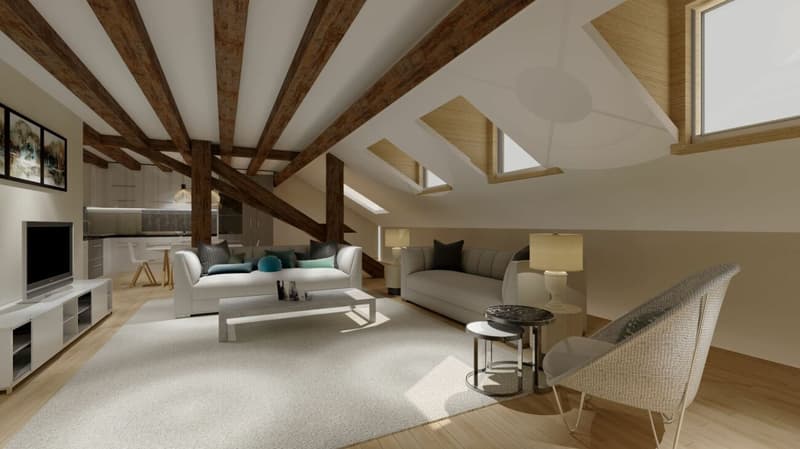 Appartement attique combles 5 pièces à Borex (2)