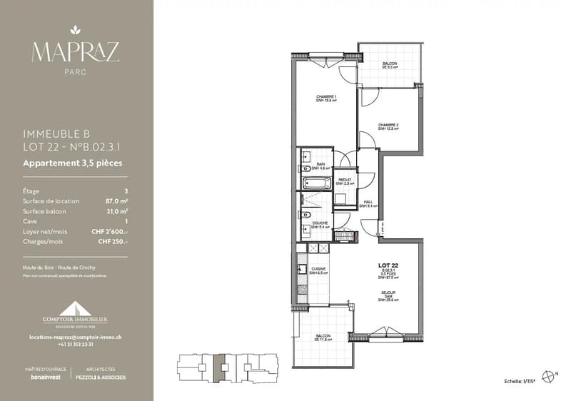 Appartements neufs 3.5 pièce à Ecublens dès 87 m² - www.mapraz-parc.ch (12)