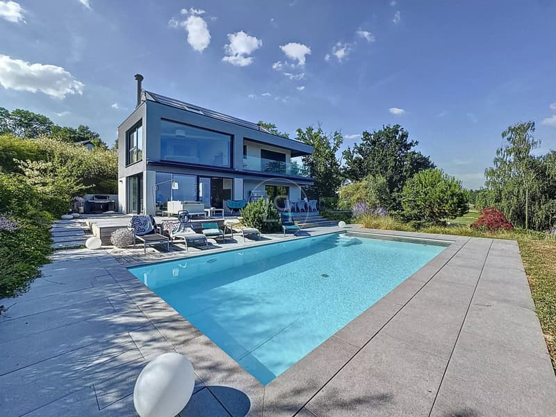 Superb architect-designed villa with panoramic view in Lully (2)