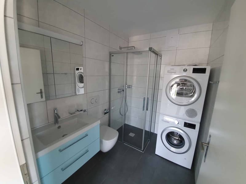 salle de douche avec colonne de lavage