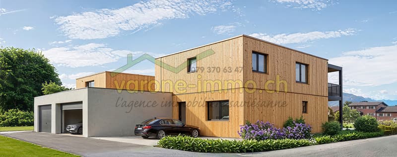 Vue 3D garage et façades est et nord